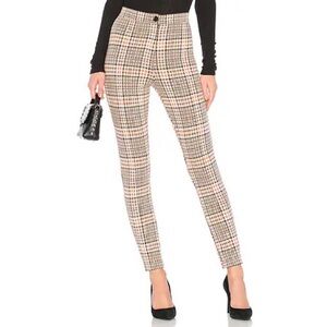 FREE PEOPLE Carnaby Plaid Pant Orange Combo Cropped High Waist